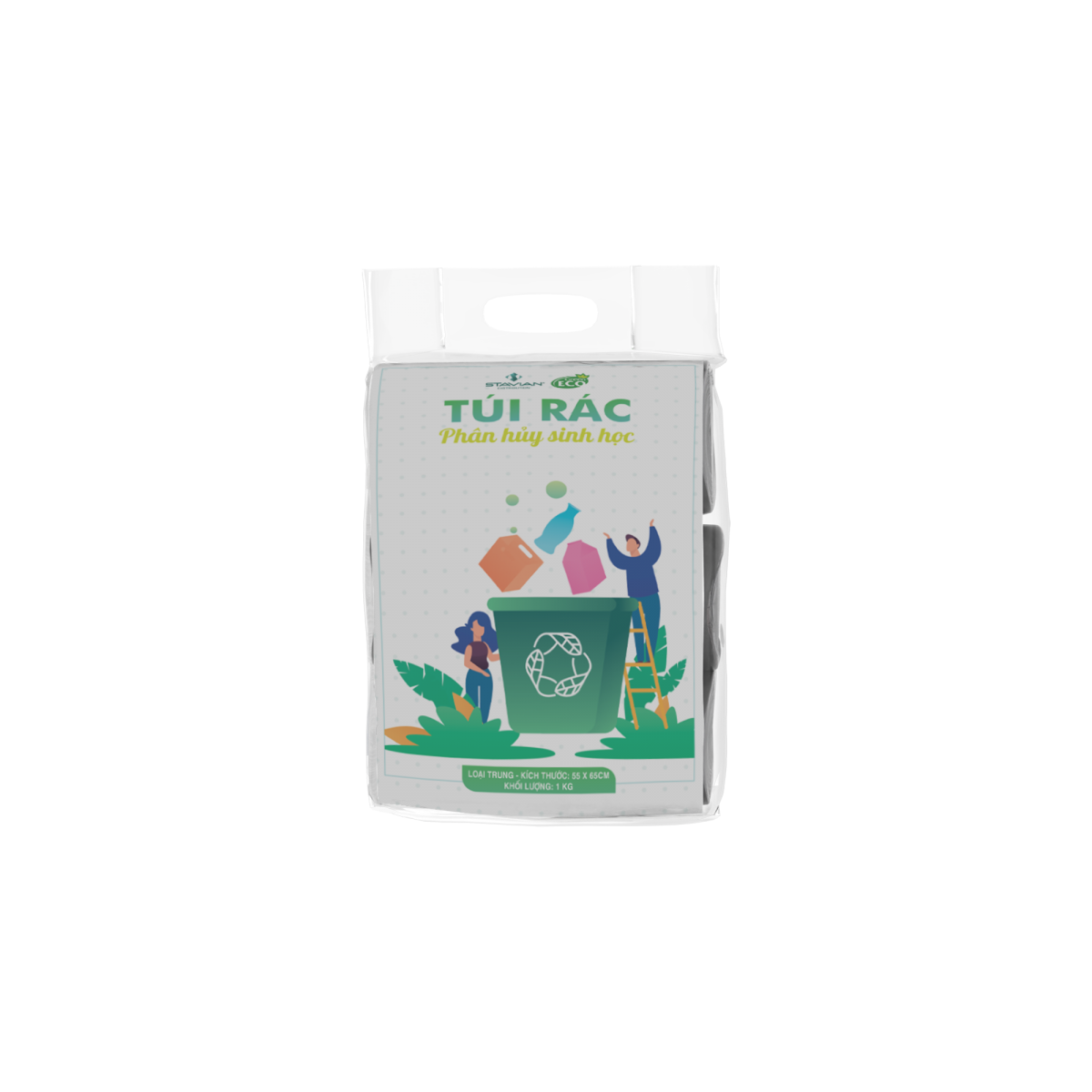 GREEN ECO biodegradable back garbange bags 55X65cm